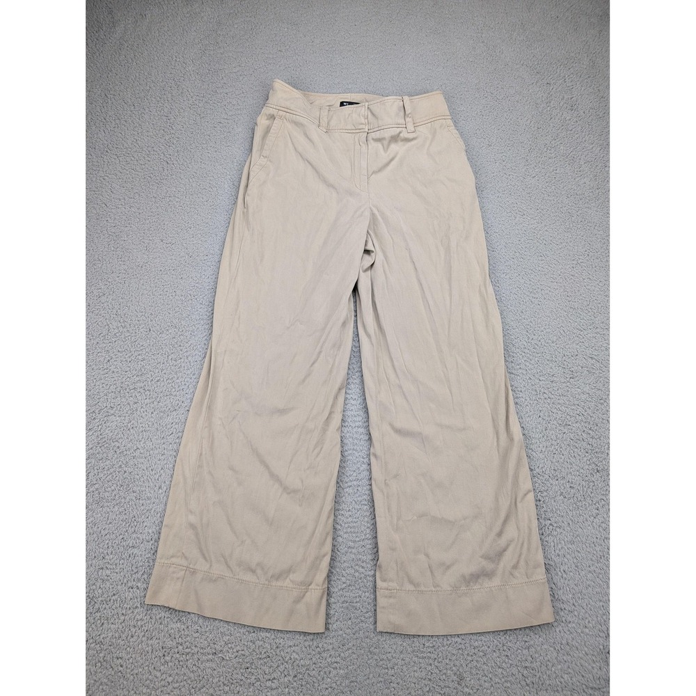 Worth New York Pants Womens 6 Beige Wide Leg Made In USA Side Zip Casual